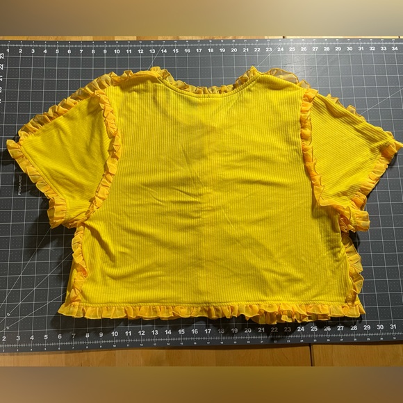 Lovefool Yellow Ruffled Crop Top - Picture 2 of 2